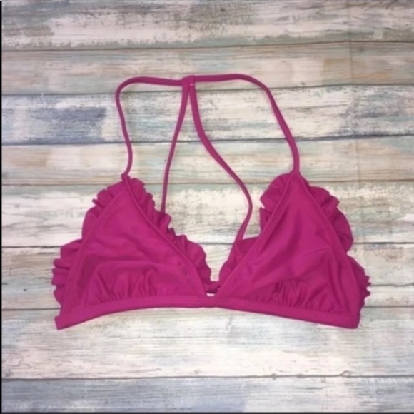 Xhilaration Other - Xhilaration Magenta Ruffle Edge Bikini Top